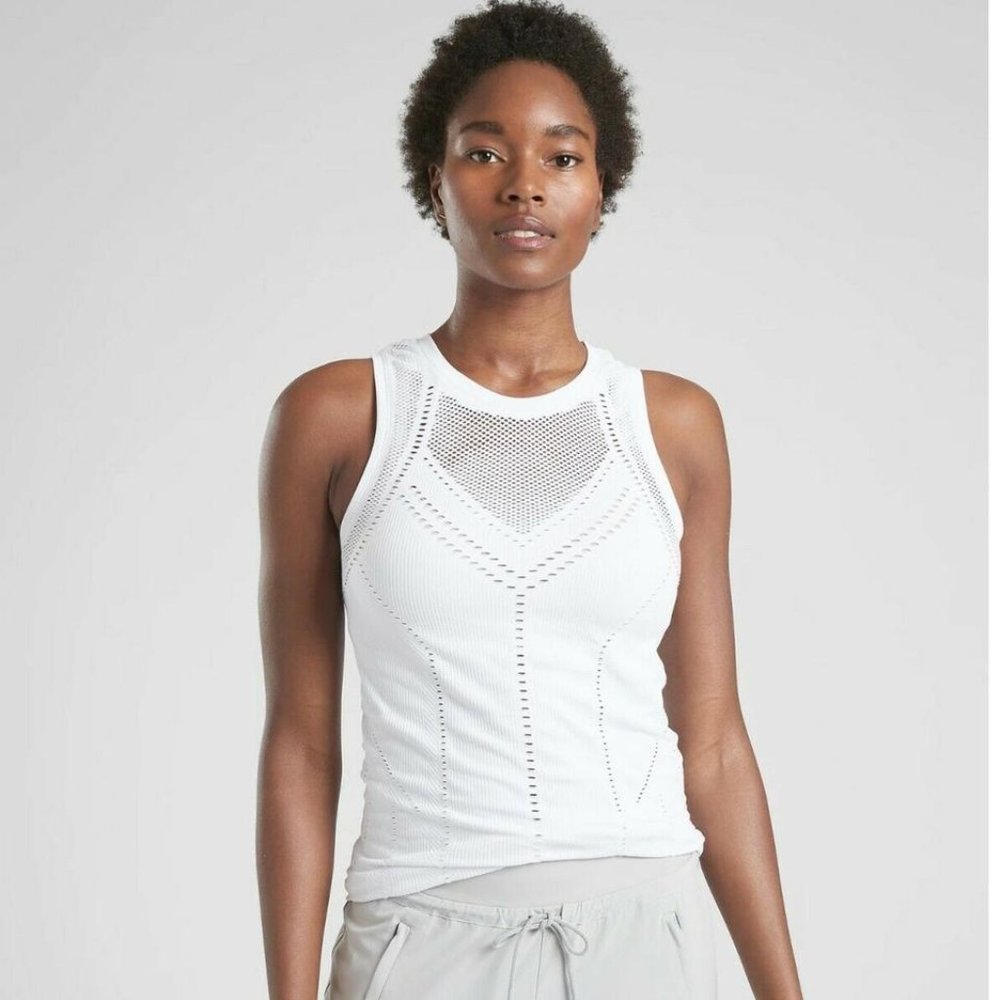 Athleta Oxygen Perforated Tank - White XS